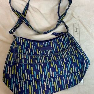 VERA BRADLEY Katalina Showers Medium Bag Purse quilted Retired Blue and yellow